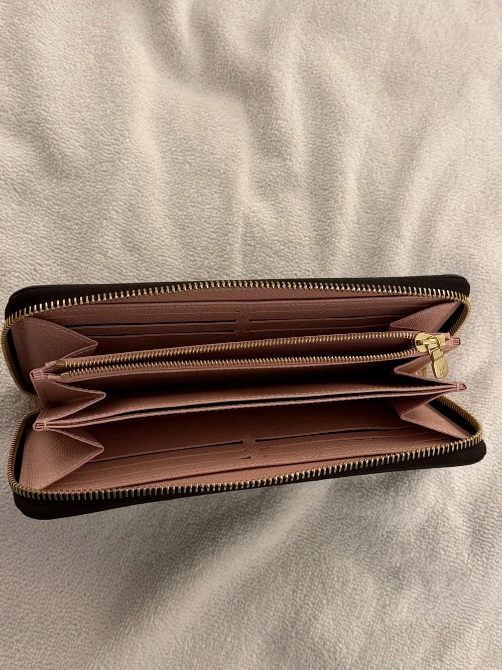 Louis Vuitton Monogram Canvas Zip Wallet in Brown and Tan